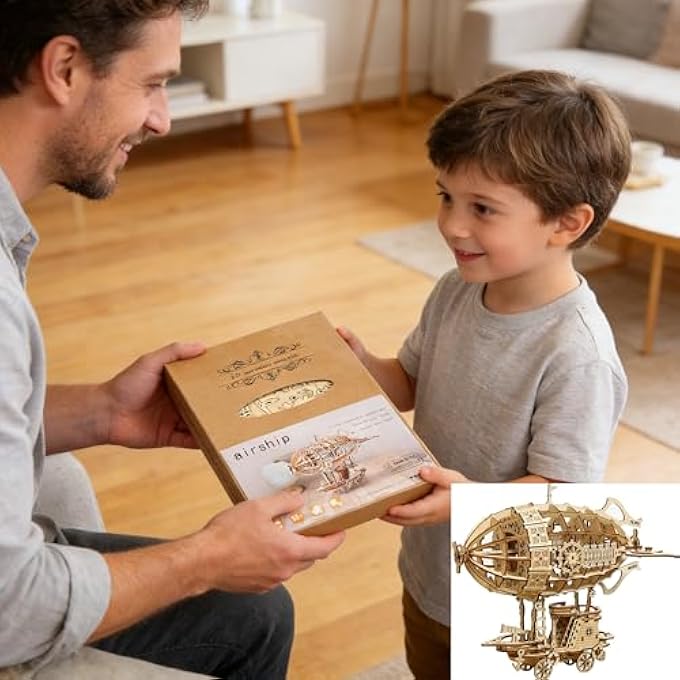 3D WOODEN MODEL KITS FOR ADULT,MECHANICAL MODEL ASSEMBLY PUZZLE,WOODEN PUZZLE，IDEAL CHRISTMAS AND NEW YEAR GIFTS - GORGEOUS HOME DECOR（AIRSHIP） - Image 4